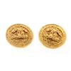 Image 3 : Chanel Gold CC Disc Clip-On Earrings