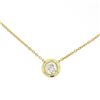 18k Yellow Gold 0.40 ctw F VS1 Bezel Round Diamond Solitaire Pendant 18" Chain