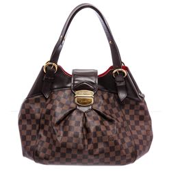 Louis Vuitton Damier Ebene Canvas Leather Sistina GM Bag