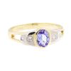 0.86 ctw Tanzanite And Diamond Ring - 14KT Yellow And White Gold