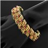 TIFFANY & CO. 18k Gold Wire 3.60 ctw Fine Round Ruby Statement Bracelet