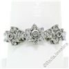 New 14kt White Gold 0.60 ctw Round Brilliant Diamond 3 Flower Cluster Ring