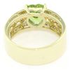 Image 5 : 14kt Yellow Gold 1.90 ctw Heart Peridot and Diamond Wide Band Ring