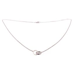 Cartier Interlocking Love 18K White Gold Necklace