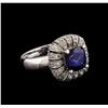 14KT White Gold 2.25 ctw Tanzanite and Diamond Ring