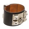 Hermes Black Leather Collier de Chien Bracelet