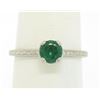 Platinum Etched Petite QUALITY .51 ctw Emerald Solitaire Ring Engagement