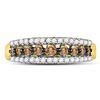 Image 2 : 1/2 CTW Brown Diamond Ring 14kt Yellow Gold - REF-27K3R