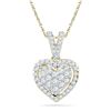 Image 1 : 1/5 CTW Round Diamond Heart Pendant 10kt Yellow Gold - REF-10W8F
