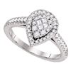Image 1 : 1/2 CTW Princess Diamond Cluster Bridal Wedding Engagement Ring 14kt White Gold - REF-57F5M