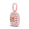 Image 2 : 1 CTW Round Brown Diamond Halo Solitaire Pendant 14kt Rose Gold - REF-71X9T