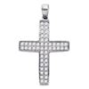 Image 1 : 1/2 CTW Round Diamond Roman Cross Pendant 10kt White Gold - REF-35F9M