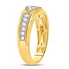Image 3 : 1/2 CTW Mens Round Diamond Milgrain Wedding Ring 14kt Yellow Gold - REF-54N3Y