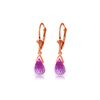 Image 1 : Genuine 4.5 ctw Pink Topaz Earrings 14KT Rose Gold - REF-24Y3F
