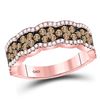 Image 1 : 1 CTW Round Brown Diamond Fashion Ring 14kt Rose Gold - REF-77W9F