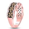 Image 3 : 1 CTW Round Brown Diamond Fashion Ring 14kt Rose Gold - REF-77W9F