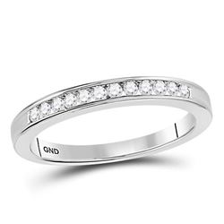 1/6 CTW Round Channel-set Diamond Wedding Ring 14kt White Gold - REF-21F5M