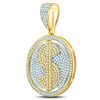 Image 2 : 1 CTW Mens Round Diamond Dollar Sign Circle Charm Pendant 10kt Yellow Gold - REF-77K9R