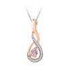 Image 1 : 1/3 CTW Round Lab-Created Morganite Teardrop Pendant 10kt Rose Gold - REF-11T9K