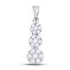 Image 1 : 3/4 CTW Round Diamond Triple Flower Cluster Pendant 14kt White Gold - REF-45Y3X
