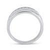 Image 3 : 1/4 CTW Mens Round Diamond Wedding Single Row Ring 10kt White Gold - REF-30A3N