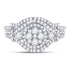Image 2 : 1 CTW Round Diamond Cluster Bridal Wedding Engagement Ring 14kt White Gold - REF-81Y3X