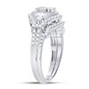 Image 3 : 1 CTW Round Diamond Cluster Bridal Wedding Engagement Ring 14kt White Gold - REF-81Y3X