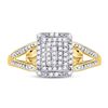 Image 2 : 1/6 CTW Round Diamond Cluster Ring 10kt Yellow Gold - REF-16H2W
