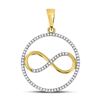 Image 1 : 1/3 CTW Round Diamond Circle Infinity Pendant 10kt Yellow Gold - REF-18F3M