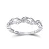 Image 1 : 1/6 CTW Round Diamond Vine Stackable Ring 10kt White Gold - REF-15R5H