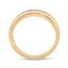 Image 3 : 1/10 CTW Round Diamond Single Row Wedding Ring 10kt Yellow Gold - REF-21M5A