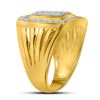 Image 2 : 1/2 CTW Mens Round Diamond Square Cluster Ring 10kt Yellow Gold - REF-35X9T