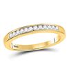 Image 1 : 1/6 CTW Round Channel-set Diamond Wedding Ring 14kt Yellow Gold - REF-21W5F