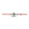 Image 2 : 1/20 CTW Round Emerald Diamond Slender Stackable Ring 10kt Rose Gold - REF-8K4R