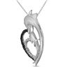 Image 2 : 1/8 CTW Round Black Color Enhanced Diamond Dolphin Heart Pendant 10kt White Gold - REF-8T4K