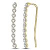 Image 1 : 1/20 CTW Round Diamond Climber Earrings 10kt Yellow Gold - REF-4F8M