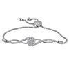 Image 1 : 1/2 CTW Round Diamond Bolo Bracelet 10kt White Gold - REF-54K3R
