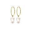 Image 1 : Genuine 24.5 ctw White Topaz Earrings 14KT Yellow Gold - REF-50Z6N