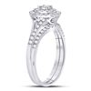 Image 3 : 1/2 CTW Round Diamond Cluster Bridal Wedding Engagement Ring 14kt White Gold - REF-54N3Y