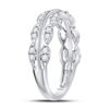 Image 3 : 3/8 CTW Round Diamond Contoured Symmetrical Ring 14kt White Gold - REF-30R3H