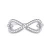 Image 2 : 1/3 CTW Round Diamond Infinity Ring 10kt White Gold - REF-26X3T