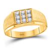 Image 1 : 1/4 CTW Mens Round Diamond Cluster Ring 10kt Yellow Gold - REF-26R3H