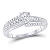 Image 1 : 1/2 CTW Round Diamond Solitaire Bridal Wedding Engagement Ring 14kt White Gold - REF-60W3F