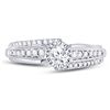 Image 2 : 1/2 CTW Round Diamond Solitaire Bridal Wedding Engagement Ring 14kt White Gold - REF-60W3F