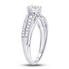 Image 3 : 1/2 CTW Round Diamond Solitaire Bridal Wedding Engagement Ring 14kt White Gold - REF-60W3F