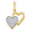 Image 1 : 1/12 CTW Round Diamond Double Heart Pendant 10kt Yellow Gold - REF-7Y8X