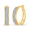 Image 1 : 1/5 CTW Round Diamond Hoop Earrings 10kt Yellow Gold - REF-16N8Y