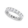 Image 1 : 3 CTW Round Channel-set Diamond Eternity Wedding Ring 14kt White Gold - REF-251N9Y