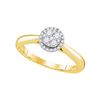 Image 1 : 1/4 CTW Round Diamond Cluster Bridal Wedding Engagement Ring 14kt Yellow Gold - REF-33H3W