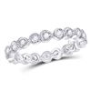 Image 1 : 3/8 CTW Round Diamond Heart Eternity Ring 10kt White Gold - REF-35F9M